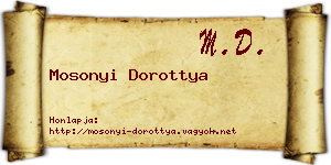 Mosonyi Dorottya névjegykártya
